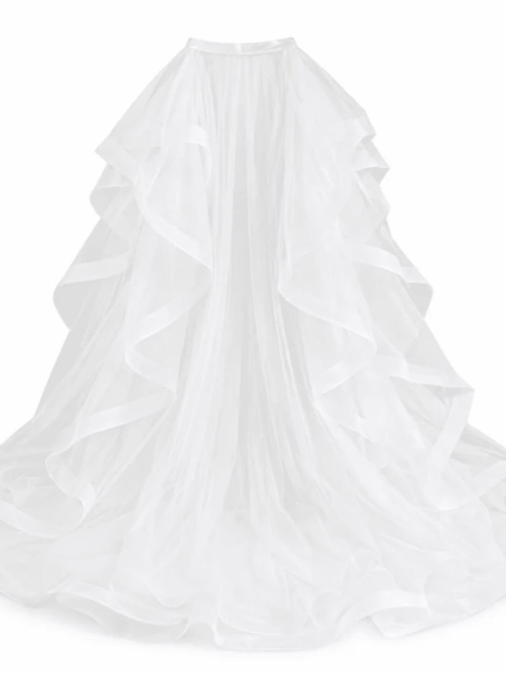 White Ruffled Tulle Bridal Skirt